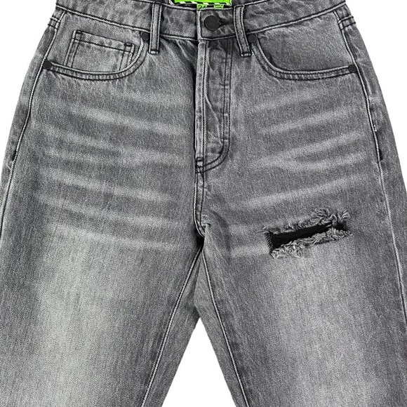 (A55) Free People x Sandrine Rose Destroyed Rain Straight Leg Jeans, Sz 28, NWT - Picture 3 of 12